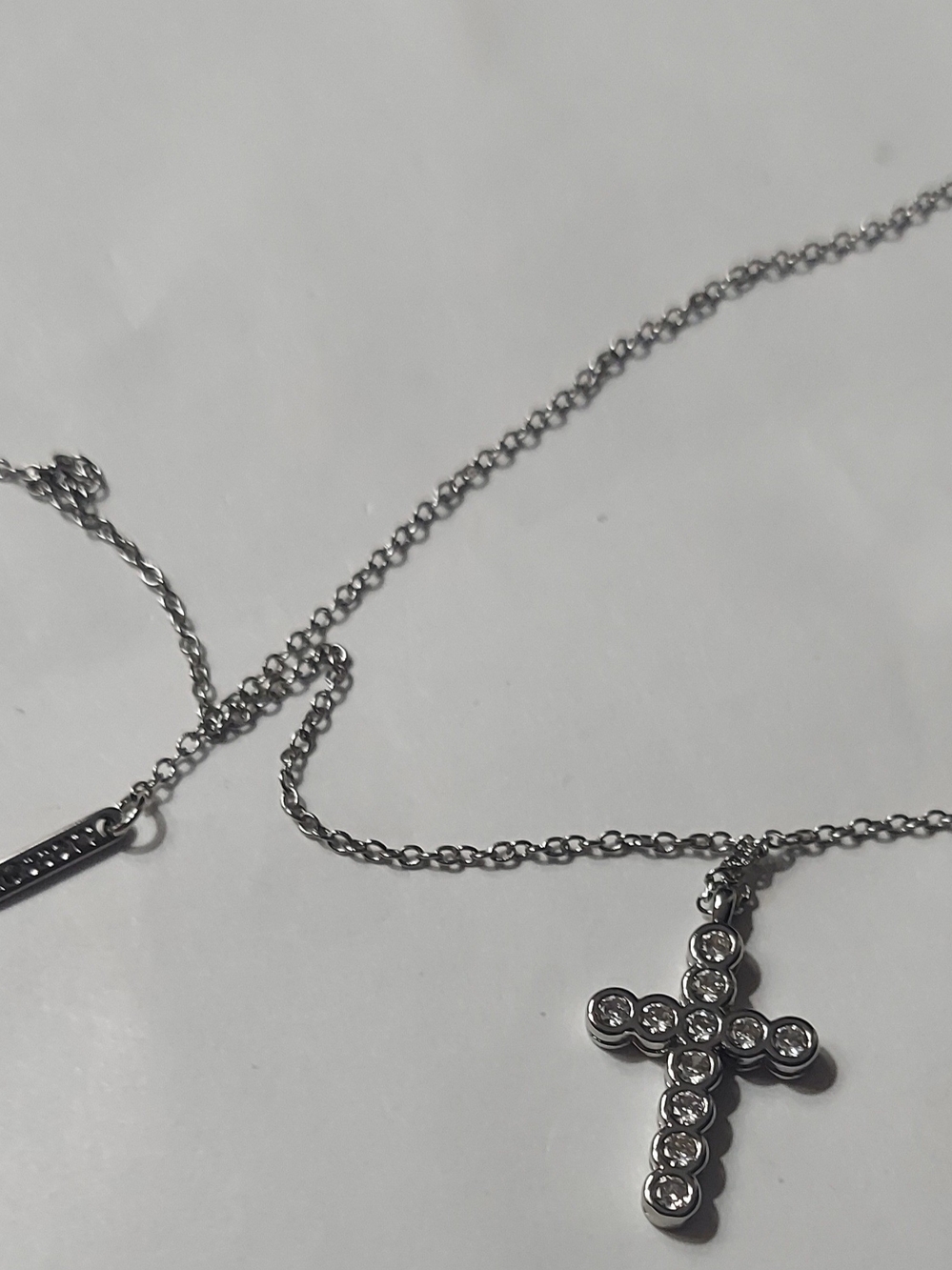 Kendra Scott Silver Crystal Cross Pendant Necklace - Women Jewelry
